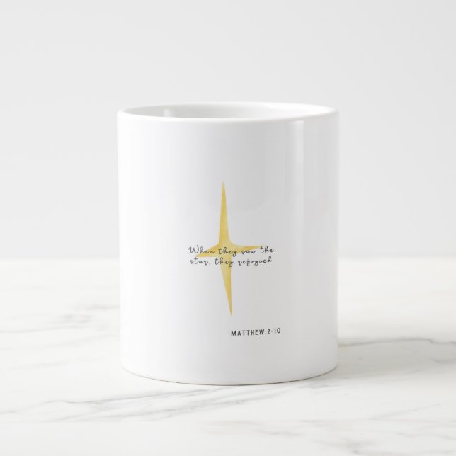 Café Grande Caneca Verso de Natal Mateus 2:10 (Frente)