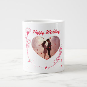 Café Grande Casal de casamento feliz foto personalizada caneca
