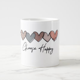 Café Grande Escolha o Design de Caneca Coração Feliz