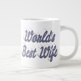 Café Grande Esposa com cinza de meia-texto, caneca gigante de 