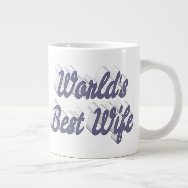 Café Grande Esposa com cinza de meia-texto, caneca gigante de  (Direita)