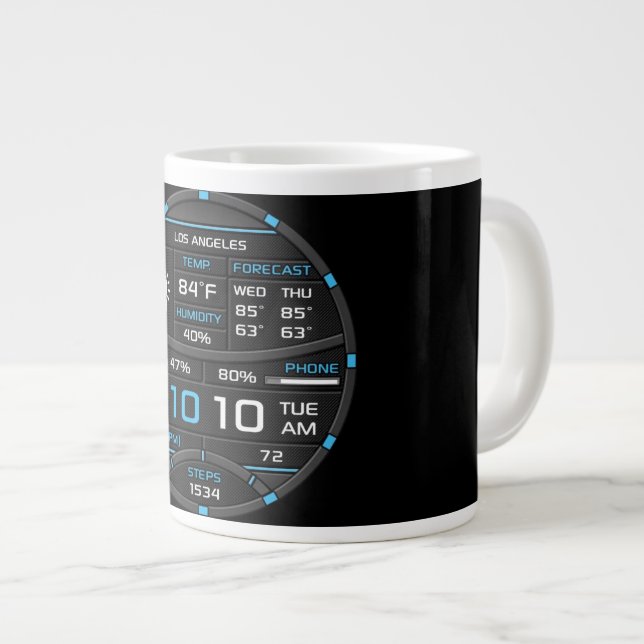 Café Grande Estética de Configuração de Jogador Caneca Digital (Frente Esquerda)