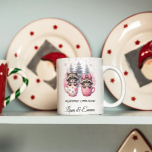 Café Grande Irmãozinha Raccoon, caneca de Natal