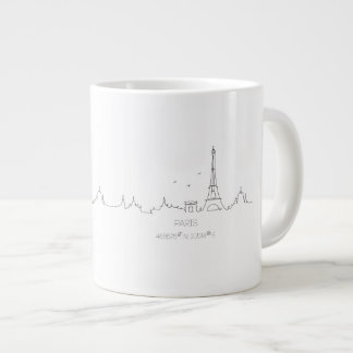 Café Grande Linha do horizonte de Paris com caneca de coordena