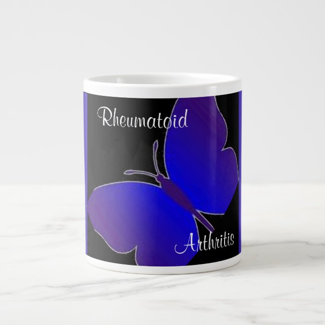 Café Grande Mantenha a caneca de borboleta RA tranquila (Frente)