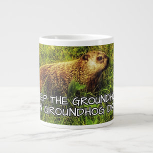 Café Grande Mantenha o Groundhog na caneca do dia de Groundhog