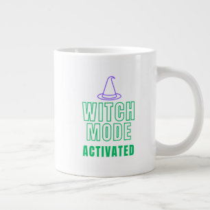 Café Grande MODO BRUXA ATIVADO – Caneca de Halloween Neon
