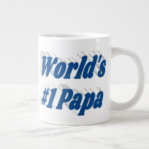 Café Grande Papá com meio-texto azul-marinho caneca gigante de