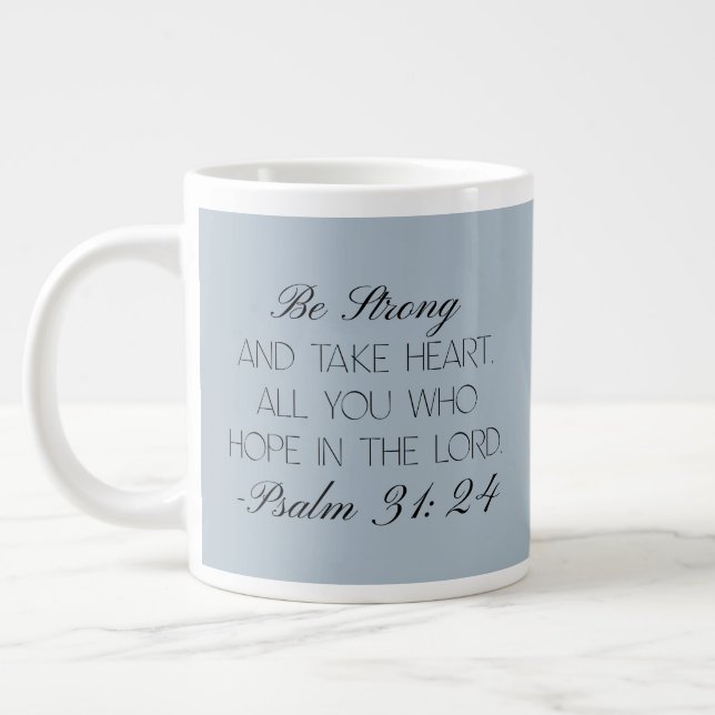 Café Grande Salmos 31:24 Caneca de Versículo da Bíblia da Espe (Esquerda)