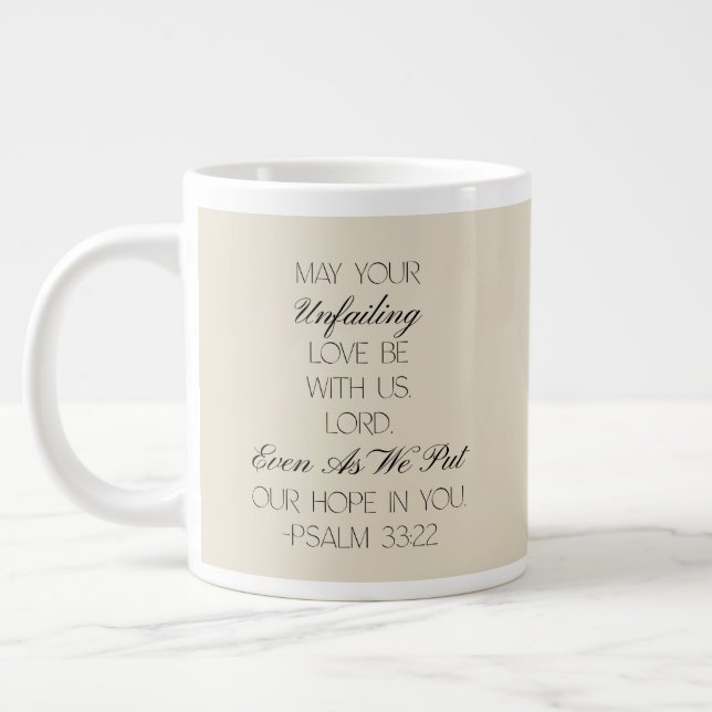 Café Grande Salmos 33:32 Caneca de Versículo da Bíblia da Espe (Esquerda)