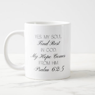 Café Grande Salmos 62:5 Caneca de Versículo da Bíblia da Esper