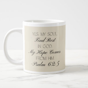 Café Grande Salmos 62:5 Caneca de Versículo da Bíblia da Esper
