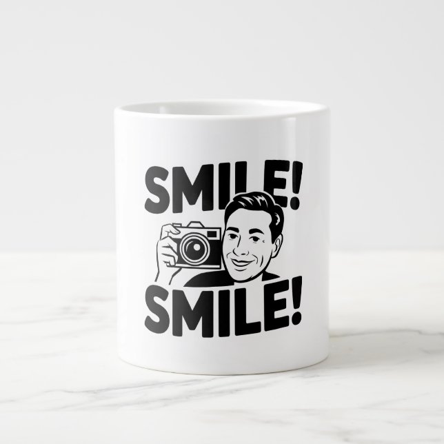 Café Grande "Sorria e Encaixe: Capture a Caneca de Momento" (Frente)