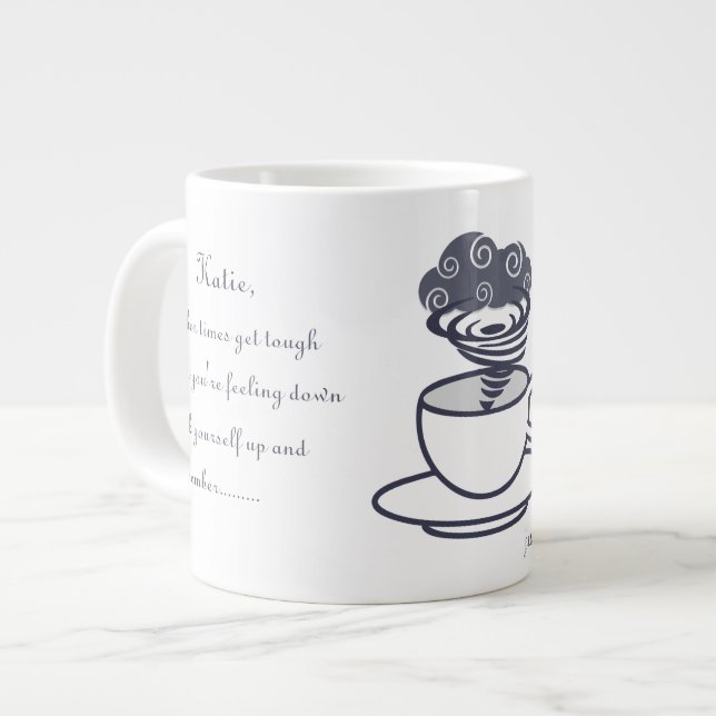 Café Grande Tempestade inspiradora em uma caneca de chá (Frente Esquerda)