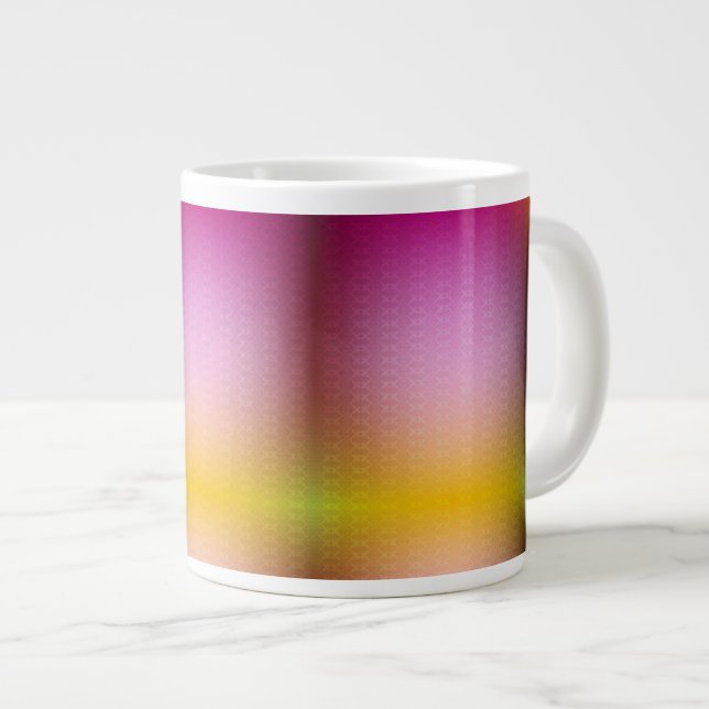 Café Grande Uma caneca com um design gradiente em tons de rosa (Frente Esquerda)