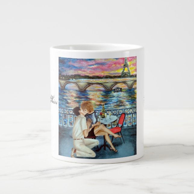 Café Grande Uma caneca especial de beijo francesa (Frente)