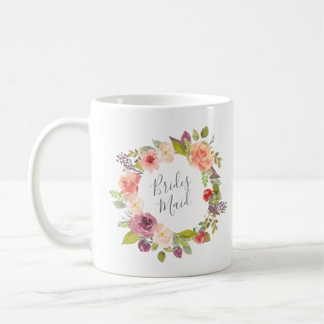 Café Grinalda Floral Vibrante de Verão | Caneca de Dama (Esquerda)