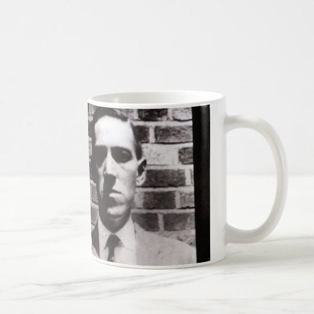 Café H.P. Caneca do retrato de Lovecraft (Direita)