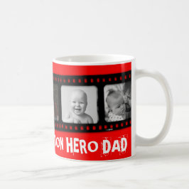 Café Herói de ação Pai 5 fotos filme tira caneca vermel