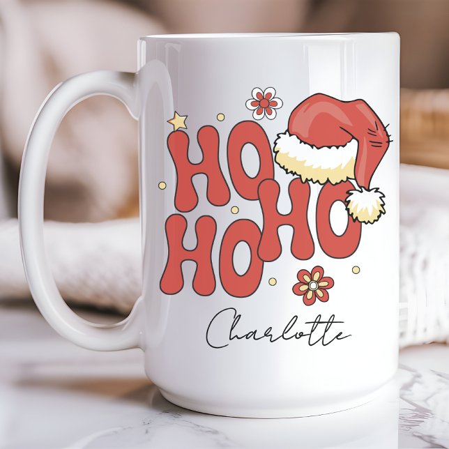 Café Ho ho ho mug, caneca de natal feliz, presente de N (gift for women, holiday mug for mom, merry christmas coffee cup, festive vibes drinkware, christmas)