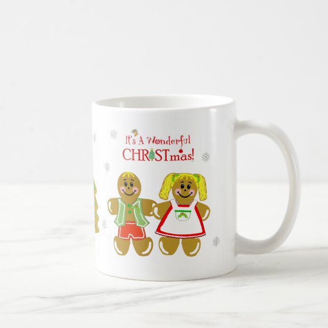 Café Homem de pão-de-espécie & caneca do Natal da (Direita)