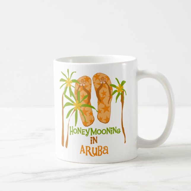 Café Honeymooning na caneca de Aruba (Direita)