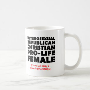 Café Humor de Caneca Cristã Republicana Ofensiva Femini