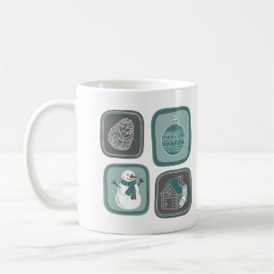 Café Ícones Minimalistas de Inverno, Caneca de Boneco d