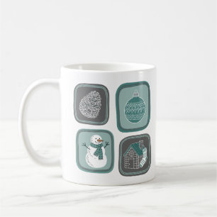 Café Ícones Minimalistas de Inverno, Caneca de Neve Mod