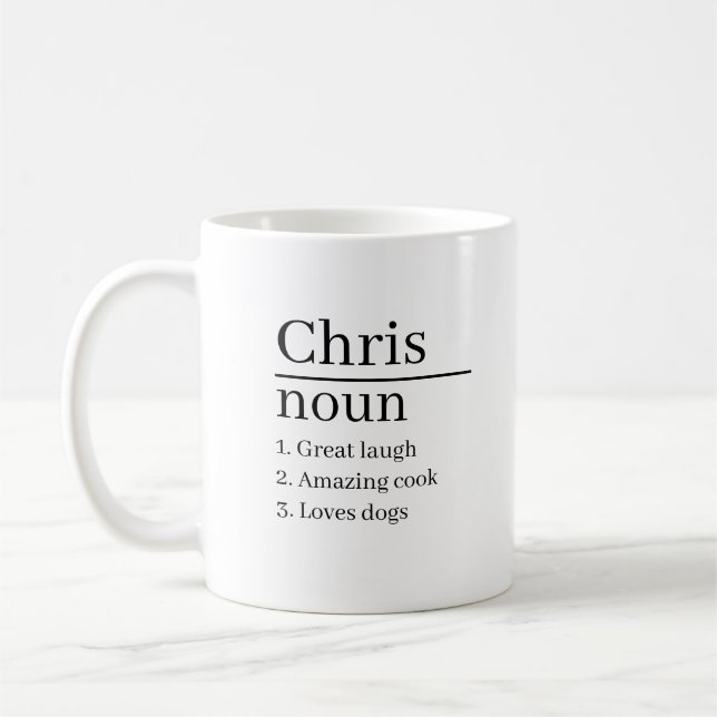 Café Ideias de presentes de caneca com definição de nom (Esquerda)