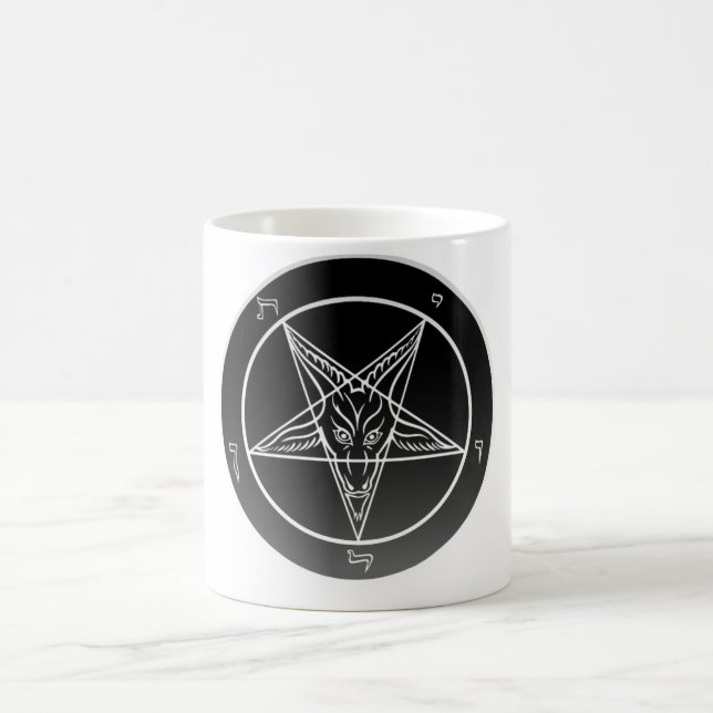 Café Igreja da satã Sigil Noir da caneca de Baphomet (Centro)