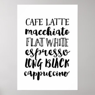 Café impressão para poster de tipografia a preto e