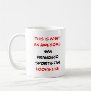 Café incrível san francisco, fã esportiva, caneca de 