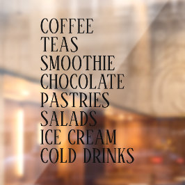Café,Janela Chá & Salads Vinil - Comida Transparen