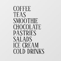 Café,Janela Chá & Salads Vinil - Comida Transparen