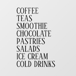 Café,Janela Chá & Salads Vinil - Comida Transparen