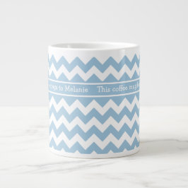 Café Jumbo Personalizado - Caneca Azul e Chevrons