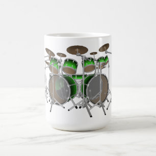 Café Kit de Bateria 10 Peças: Gradiente Verde: Caneca d