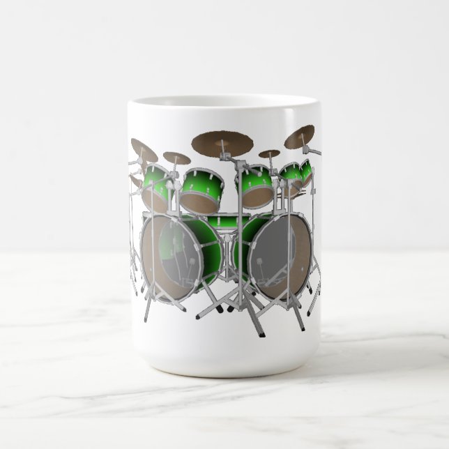 Café Kit de Bateria 10 Peças: Gradiente Verde: Caneca d (Centro)