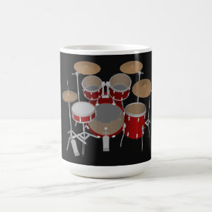 Café Kit De Tambor De 5 Peças - Vermelho - Caneca De C