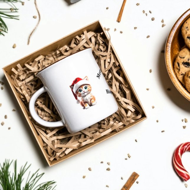 Café Kitten com a caneca de Natal (Criador carregado)