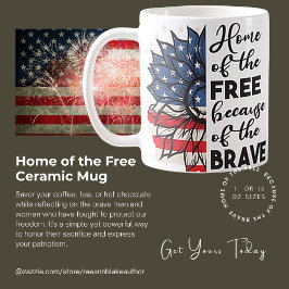 Café Lar dos EUA Livre Caneca de Cerâmica Patriótica