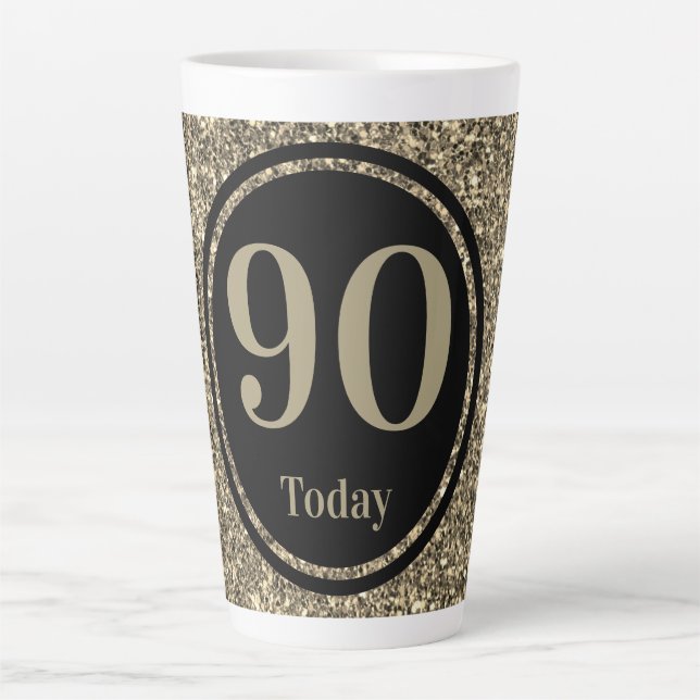 Café Latte 90 de presente de caneca de aniversário especial n (Frente)
