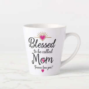 Café Latte Abençoada por ser chamada de mãe - pequena caneca