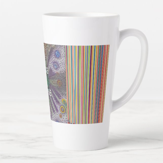 Café Latte “Acorde e Brilhe – Caneca de Poder Arco-Íris Abstr (Direita)