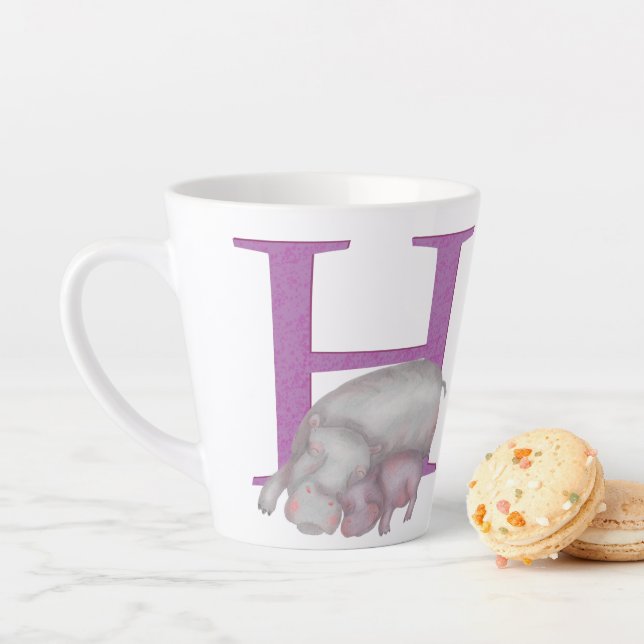 Café Latte Animal ABC H é para a caneca de hipopótamo (In Situ)