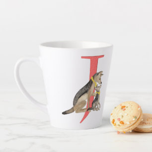 Café Latte Animal ABC J é para a caneca de latão