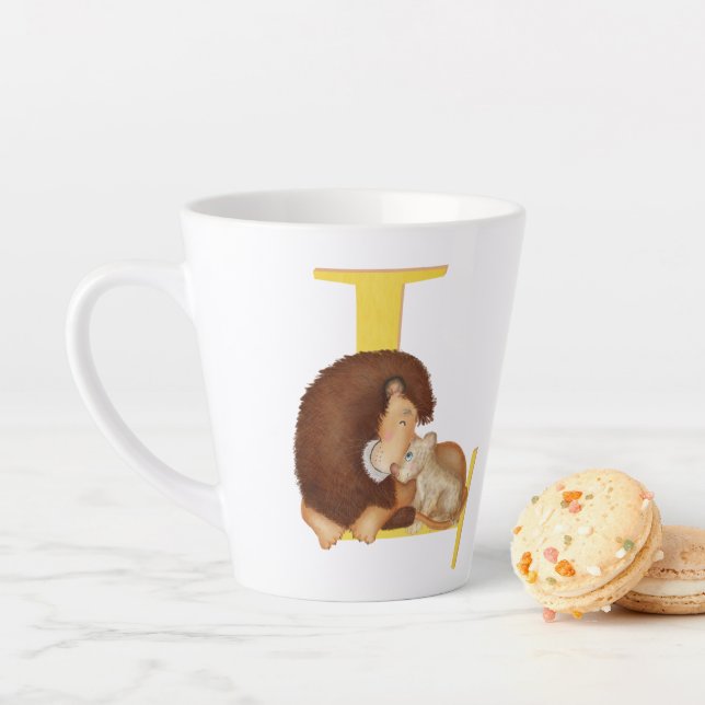 Café Latte Animal ABC L é para caneca de leão (In Situ)