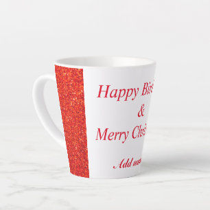 Café Latte Aniversário de ocasião dupla e caneca de Natal