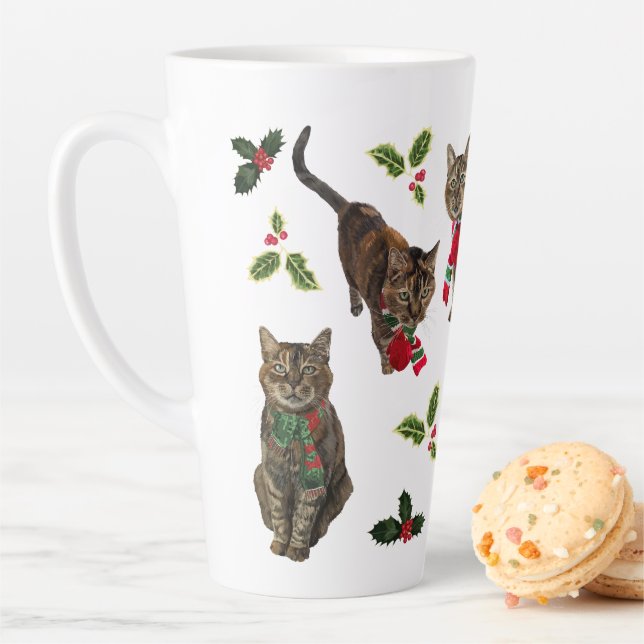 Café Latte Caneca Alta Gato de Natal (In Situ)